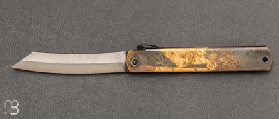    Couteau Higonokami gravé par Mali Irie - Tigre