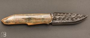    Couteau " custom " de Berthelemy Gabriel - La Forge Agab -  Ivoire de mammouth et damas