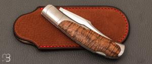  Couteau  "  KaLevEs " lock back artisanal de Cyril Kalisz - Koa et RWL-34