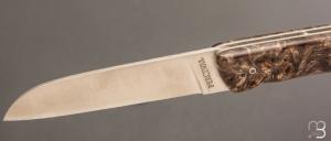   Couteau " L08 " par Atelier Perceval - Loupe de peuplier noire stabilisée et 14c28n