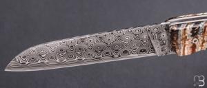   Couteau " L08 " par Atelier Perceval - Molaire de mammouth et lame damas