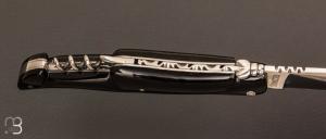 Couteau Laguiole Aubrac corne de buffle 2 pièces 12 CM - Lame acier inoxydable poliglace
