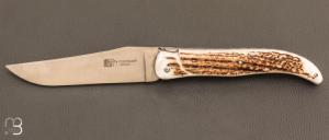  Couteau " Laguiole Grand Air 14,5 cm" par Rozelier Fabien - Ty Coutelier - Bois de cerf
