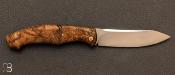 Couteau "Le 41" custom en loupe de chêne stabilisée et lame en RWL34 par Frédéric Collin