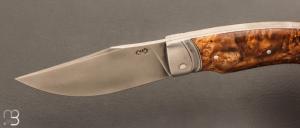  Couteau " Le 45 " Cran forcé par Mickaël Moing - Loupe d 'aulne et XC100