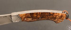  Couteau " Le 45 " Cran forcé par Mickaël Moing - Loupe d 'aulne et XC100