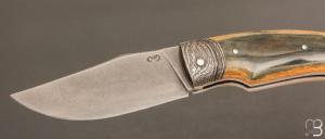  Couteau " Le 45 " Cran forcé par Mickaël Moing - Mammouth / Damas et XC100