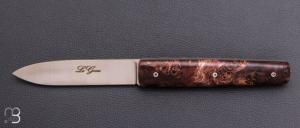 Couteau " Le Gone " mid-tech design d'Eric Depeyre - Loupe de peuplier stabilis�e et 12C27