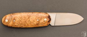 Couteau " Le Manu " par La Bonne Trempe - Loupe d'acacia et 14c28