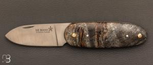   Couteau " Le Manu " par La Bonne Trempe - Loupe de peuplier et 14c28