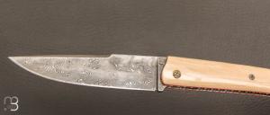   Couteau " Le Nayrac " de Jérôme Lamic - Ivoire de mammouth et lame en damas inoxydable