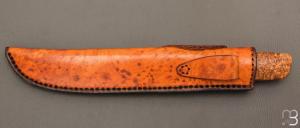 Couteau " Leuku " fixe par Michel Blum - Loupe d'amboine