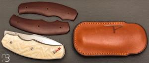    Couteau " Liner Lock " custom par David Lespect - RWL34 et Ivoire de phacochère gravé par Serge Raoux