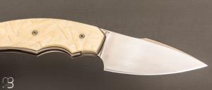    Couteau " Liner Lock " custom par David Lespect - RWL34 et Ivoire de phacochère gravé par Serge Raoux