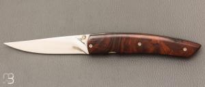  Couteau " Liner lock " de Serge Bruna - Bois de fer et D2