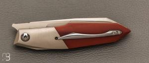    Couteau " Liner lock " custom par Samuel Jugieau - Micarta et lame en RWL34