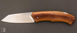   Couteau " Lock-back" custom pliant par Mathis Poujol - Micarta Westinhouse et RWL-34