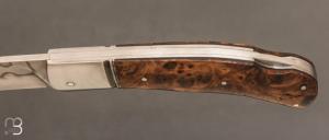 Couteau " Lock-Back " par Grégory Picard - loupe de chêne et C105