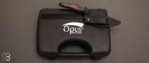 Couteau  "  Loken V2 " par Opus Knives - N690 et Fatcarbon "Space Coral Copper"