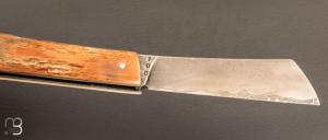   Couteau " London " custom par Samuel Guichard - Ivoire de mammouth et damas de Mickael Moing