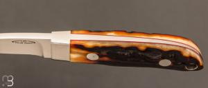   Couteau " Loveless City Knife Design " par Shaun Bruwer - Amber Stag et ATS-34