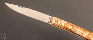 Couteau "   Mandrin  " de collection par Philippe Voissière - Fourche de peuplier stabilisée