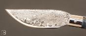 Couteau " Masunin " par Roberto Ottonello - Peuplier teinté stabilisé et Damas