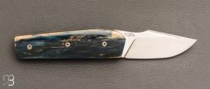    Couteau " Mini Mastard " custom par Christophe Arbogast - Ivoire de mammouth et lame en RWL34