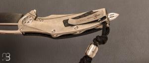  Couteau  "  Mini Matrix - R " Two-Tone Stonewash Titanium/Carbon Fiber par Marfione Custom Knives