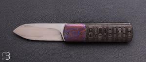  Couteau " Minimun " custom par Alain André - Fibre de carbone et timascus