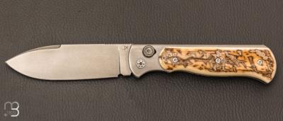  Couteau "  Morpho " par Éric Parmentier - Ivoire de mammouth et RWL-34