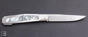    Couteau " custom " par Vincent Lafaye - Nacre blanche et RWL34