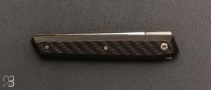   Couteau " No Name " custom par Cyril Doche - Fibre de carbone et lame en RWL34