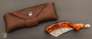    Couteau " Phasme  " Bois de Fer et Damas par la Coutellerie Savignac