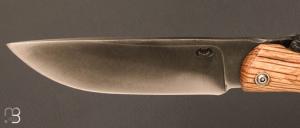 Couteau  "  Piémontais "  par Mickael Moing - Chêne vert et lame forgée 100Cr6