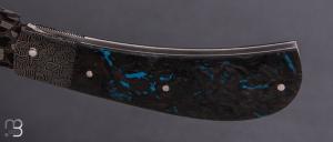     Couteau " Pilon "  custom de Anthony Brochier - Fatcarbon et damas torsadé mosaïque