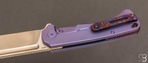   Couteau   "  Rhino " Titane violet et M390 par QSP - QS143-C