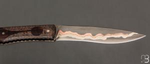 Couteau " Rossignol V2 " par Maxime Rossignol - La Forge de Max - Loupe de bois de fer 