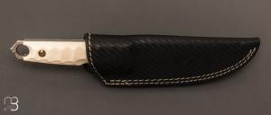  Couteau  " Ryu FX-634DES " par Fox Knives - Balbach DSC Damascus et Elforyn Super Tusk