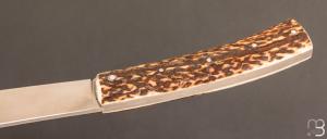Couteau  "  Scagel " fait main par Laurent Gaillard - Bois de cerf - XC75
