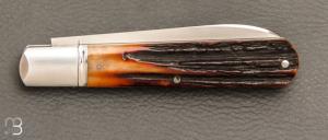    Couteau " Slim Barlow " de Ken Steigerwalt - Amber Stag et RWL-34