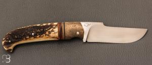  Couteau " Scagel Slipjoint " custom par Karim Valentin - Les couteaux D'Hure - Bois de cerf et N690Co