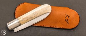    Couteau " Slipjoint " custom par Karim Valentin - Les couteaux D'Hure - Os de buffle N690Co