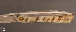  Couteau " Slipjoint " custom par Guy Poggetti - Corne de bélier et lame en C130