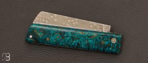 Couteau " Snard " Cristal Steel par Tom Fleury - Bouleau madré stabilisé