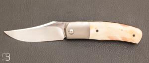 Couteau " Stan " custom ivoire de phacochère et RWL-34 par Maxime Belzunce