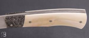   Couteau " Talar " pliant de Anthony Brochier - Ivoire de phacochère / damas et RWL34