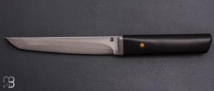    Couteau " Tanto "  de Jean Paul Sire - Ebène et lame forgée acier C130