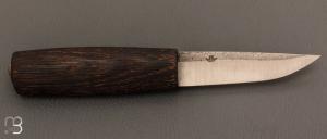 Couteau  "  Tarraq " style puukko custom Nordique  de Laurent Juhel - Chêne brûlé