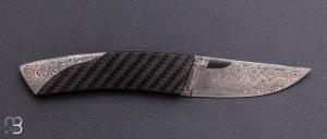  Couteau " Le Thiers® " liner-lock par Fontenille-Pataud - Damas et fibre de carbone
